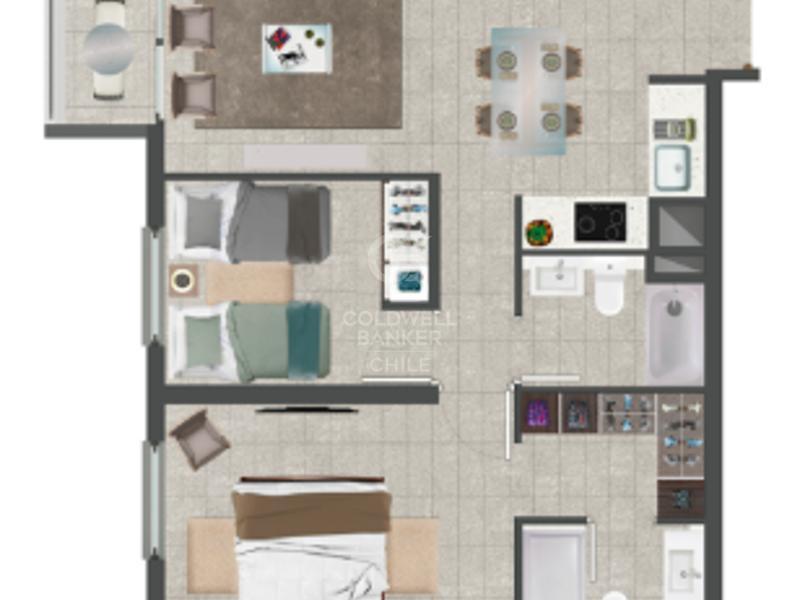 Ñuñoa, Chile, 2 Bedrooms Bedrooms, ,2 BathroomsBathrooms,Residential,For Sale,1958268