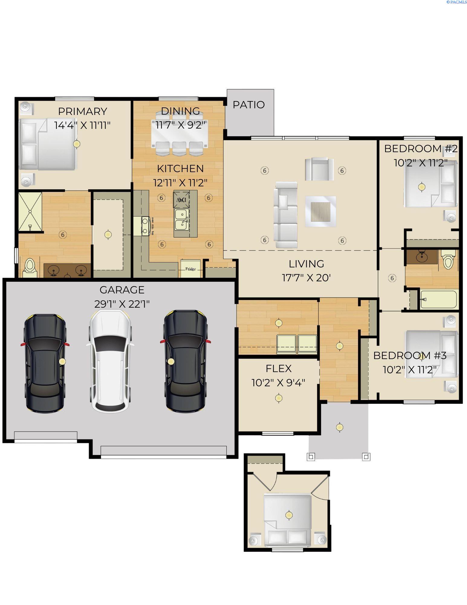 Kennewick, Washington, 99338, United States, 4 Bedrooms Bedrooms, ,1 BathroomBathrooms,Residential,For Sale,1957930
