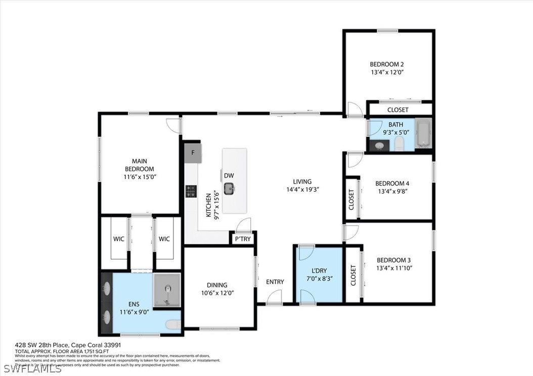 Cape Coral, Florida, 33991, United States, 4 Bedrooms Bedrooms, ,2 BathroomsBathrooms,Residential,For Sale,1928799