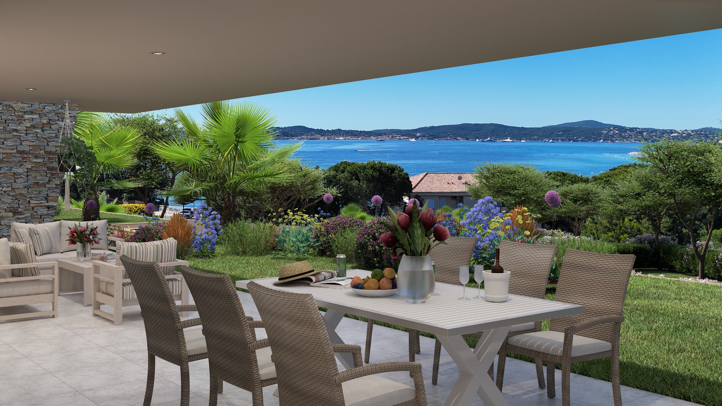  Apartment for sale in Sainte-Maxime with Gulf of Saint-Tropez view and garden - 物件實景