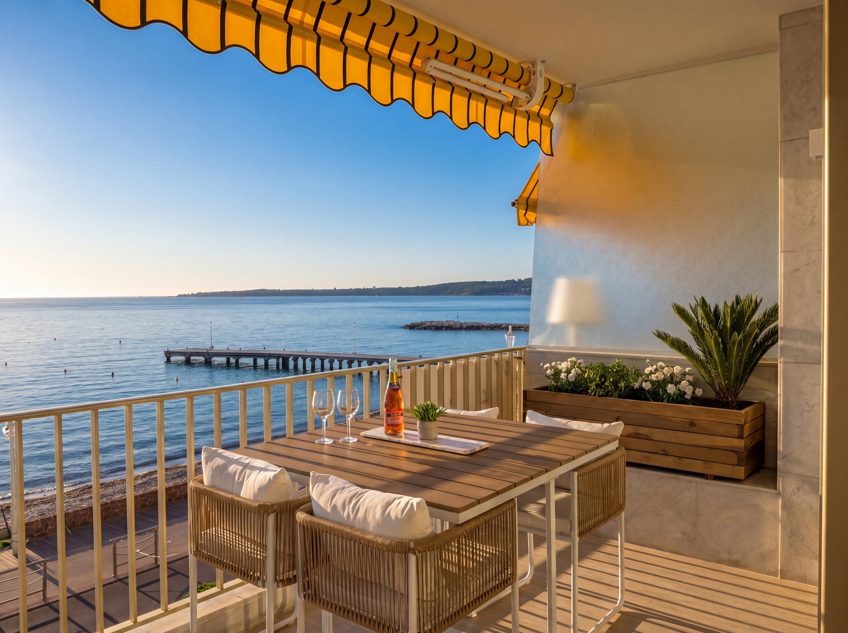  Cannes Palm Beach seafront apartment 2 bedroom terrace panoramic sea view beach… - 物件實景