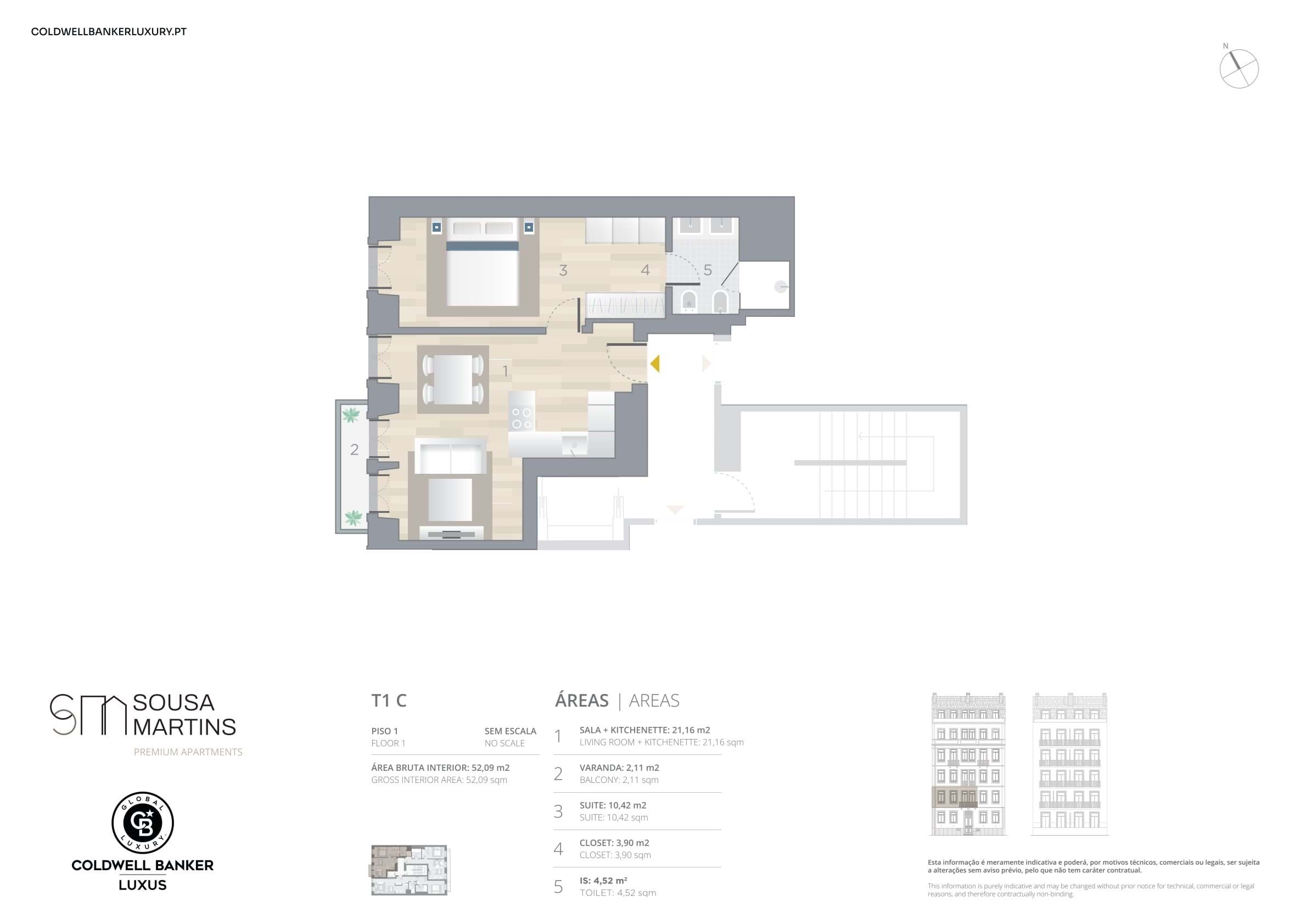 Lisboa, Lisbon, 1050-218, PT, 1 Bedroom Bedrooms, ,1 BathroomBathrooms,Residential,For Sale,1698800