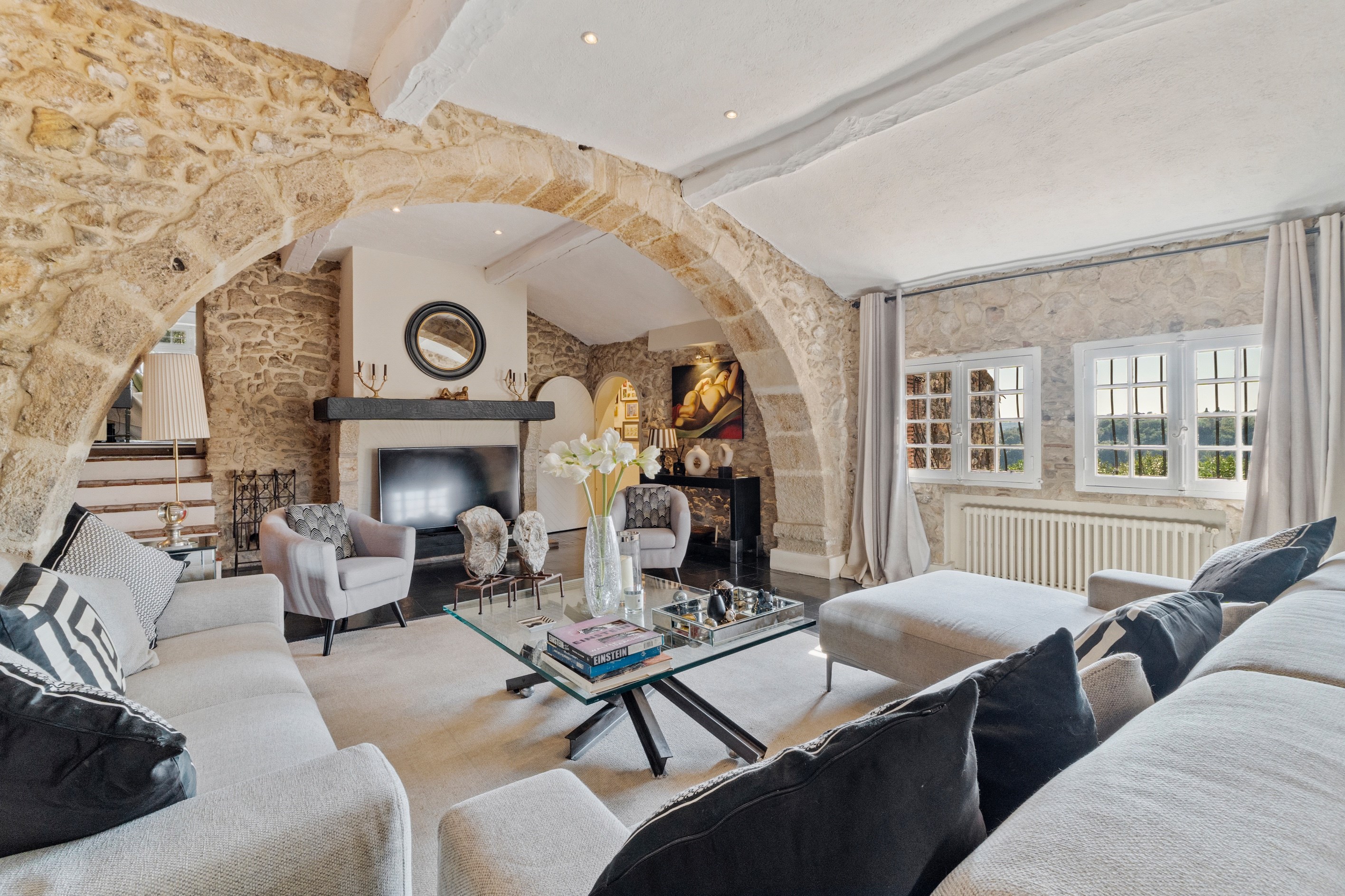  Exceptional stone bastide in Biot with pool and sea views - 物件實景