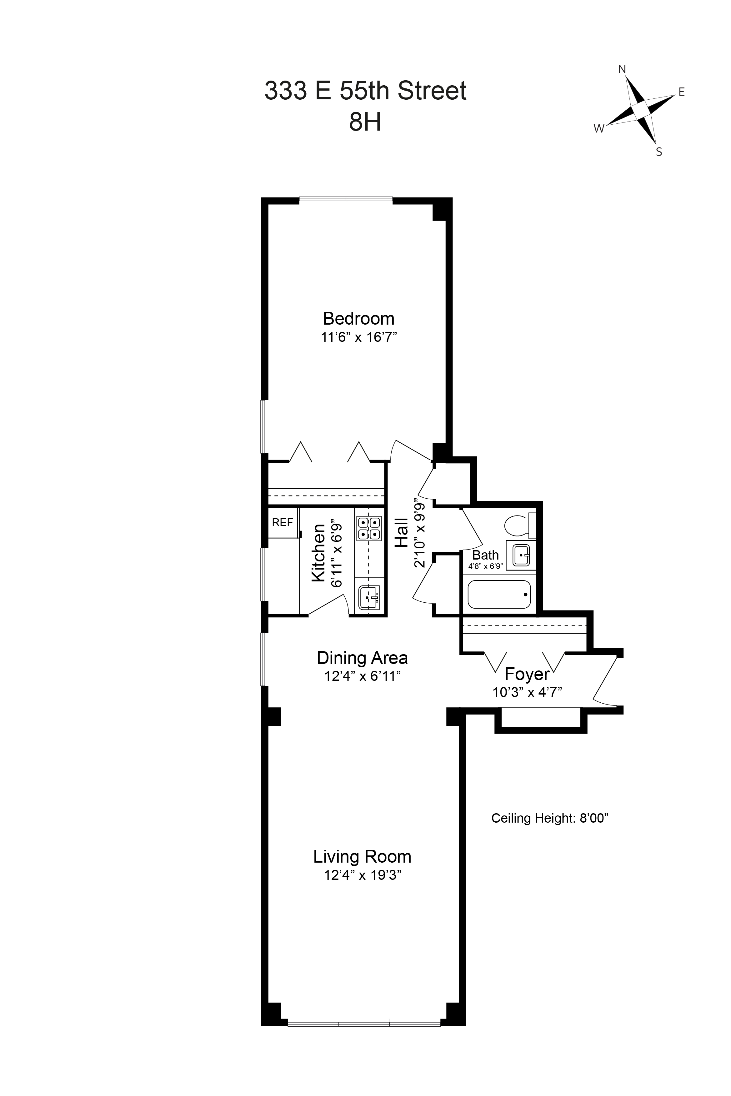  333 East 55th St, 8H: Spacious 1 Bedroom - 物件實景