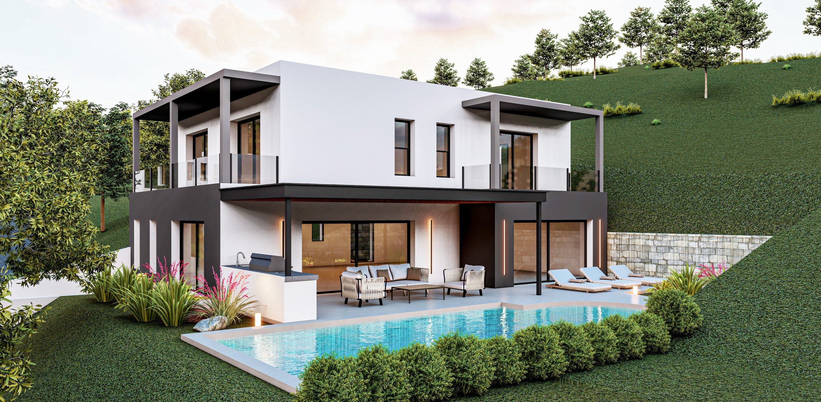  Contemporary new villa for sale in Grasse with pool and landscaped garden - 物件實景
