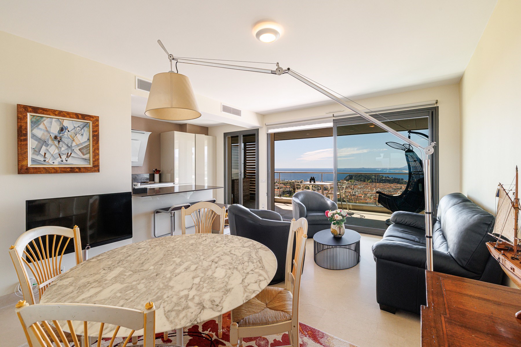  Nice sea view apartment panoramic terrace residence with pool 4 rooms French Ri… - 物件實景