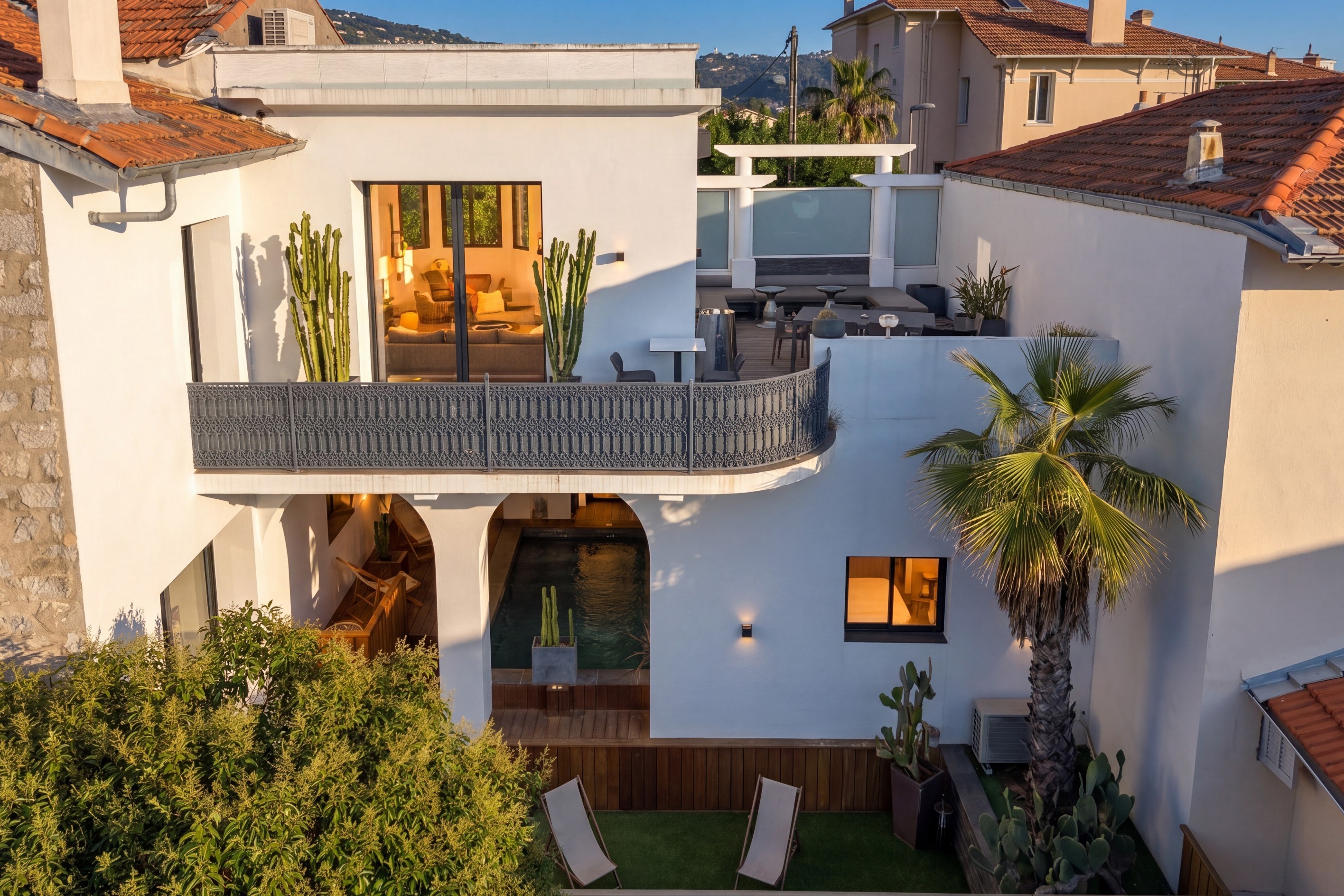  Cannes Petit Juas renovated townhouse with heated pool and garage - 物件實景