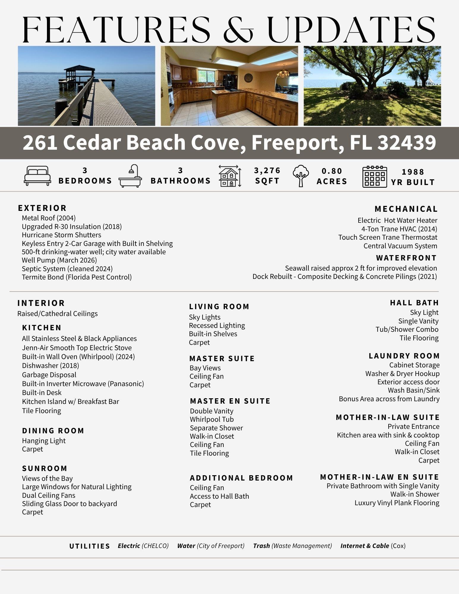 Freeport, Florida, 32439, United States, 3 Bedrooms Bedrooms, ,3 BathroomsBathrooms,Residential,For Sale,2040425