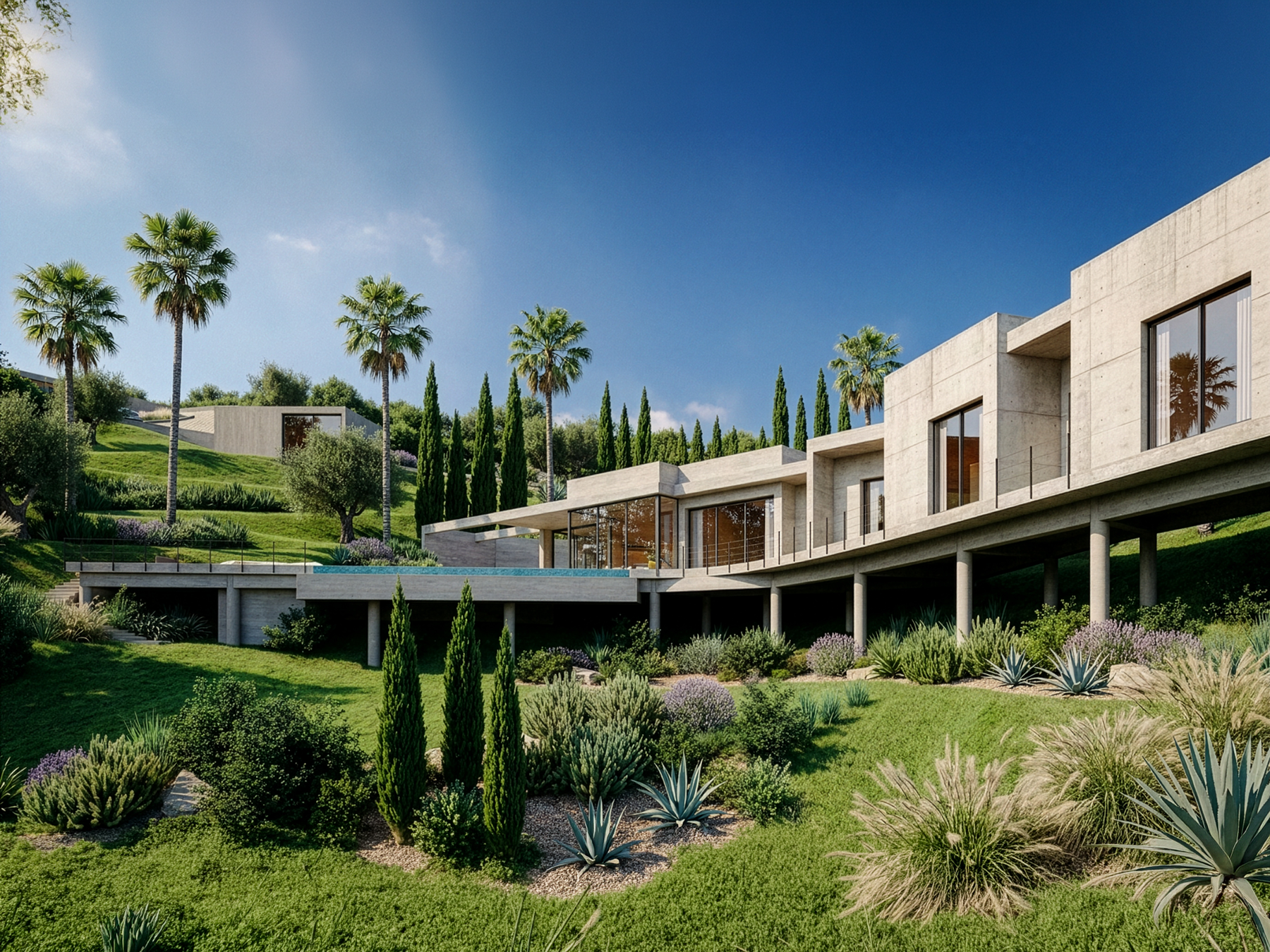  Plot with villa project, pool, and partial sea views in Bendinat - 物件實景