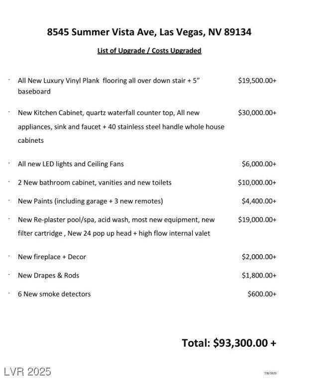 Las Vegas, Nevada, 89145, United States, 4 Bedrooms Bedrooms, ,2 BathroomsBathrooms,Residential,For Sale,1929054