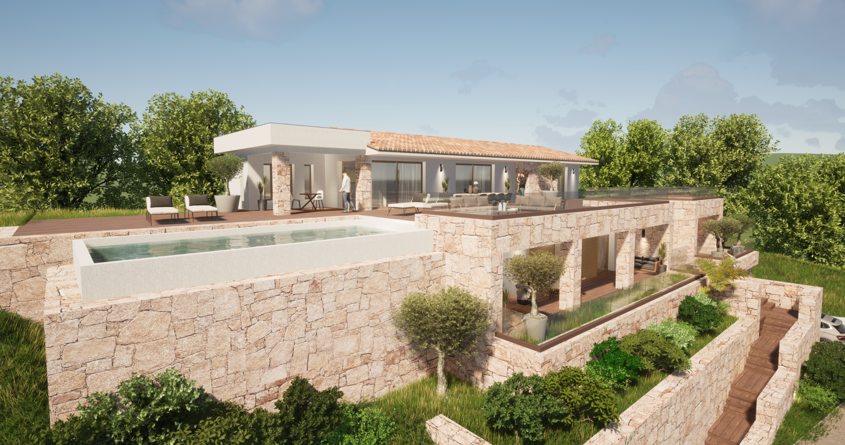  For sale : Building land with permit : villa with pool, panoramic sea view - Sa… - 物件實景