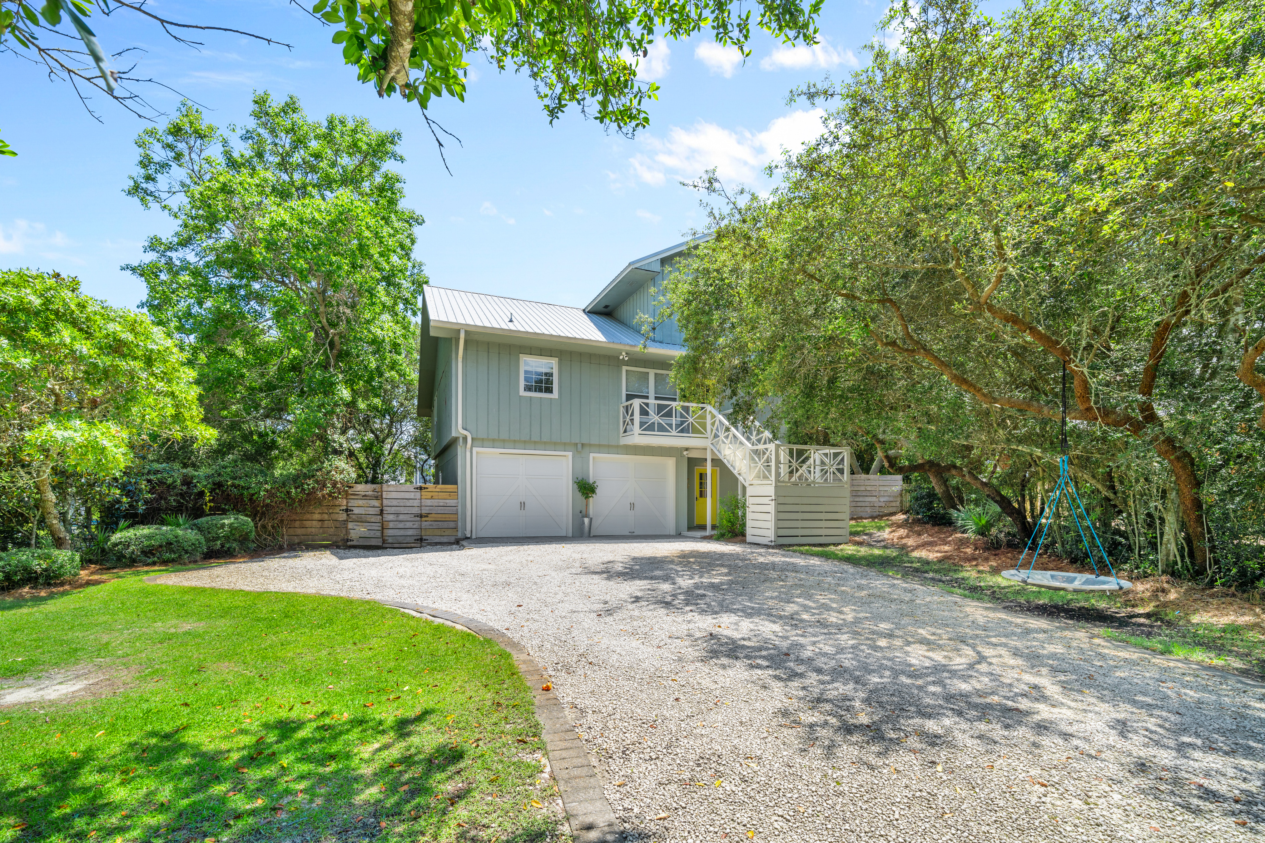 Multi-Level Dune Allen Beach Retreat On Spacious Lot With Mature Trees 