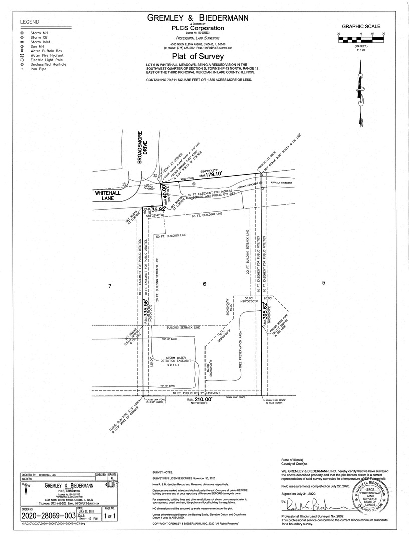 Lot 6 Whitehall Lane, Lake Forest, Illinois, 60045, United States, ,Land,For Sale,Lot 6 Whitehall Lane,1437374