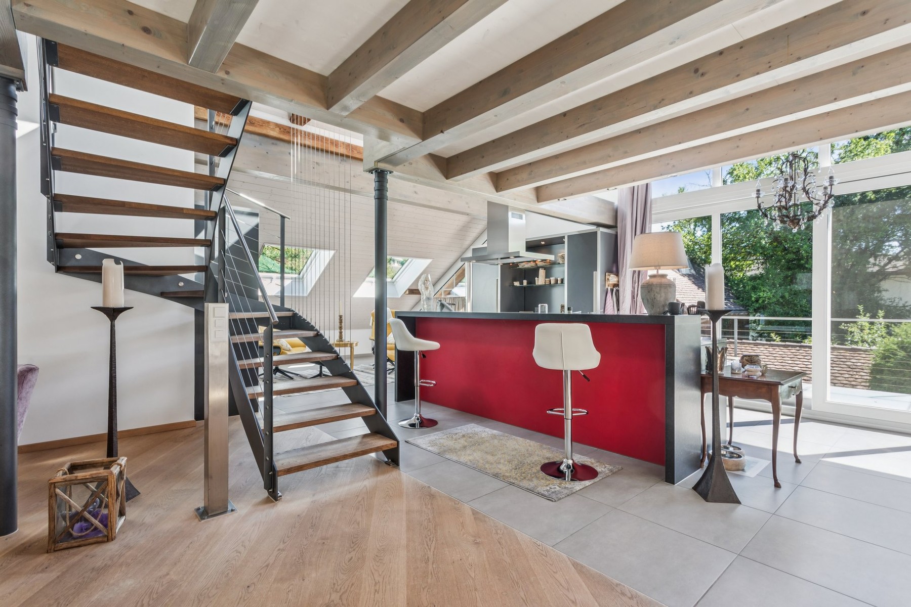  Architectural elegance in the heart of a renovated farmhouse, just a stone