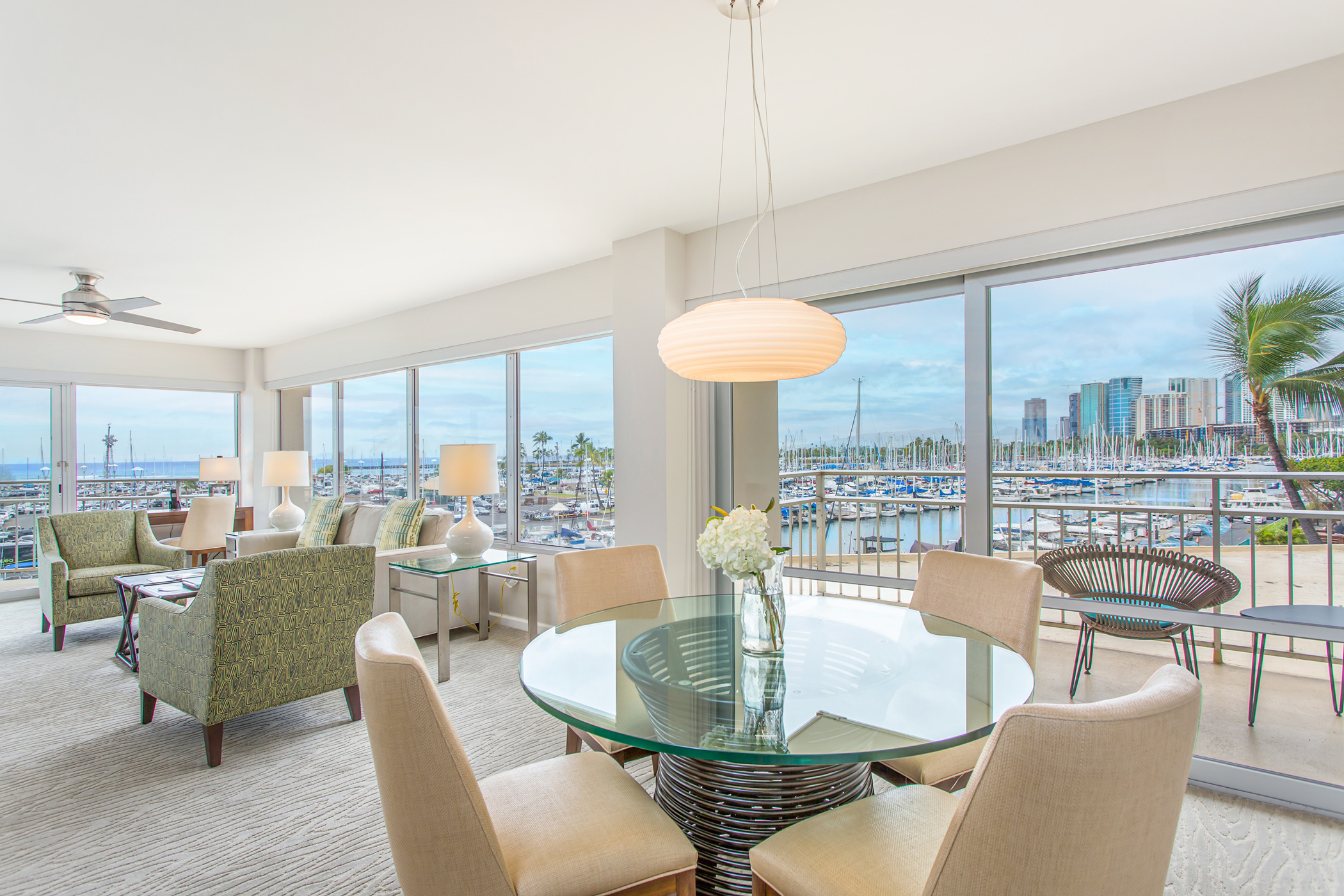 Ilikai Apartment Building, Waikiki, Coastline, Ocean, Sunset Views 