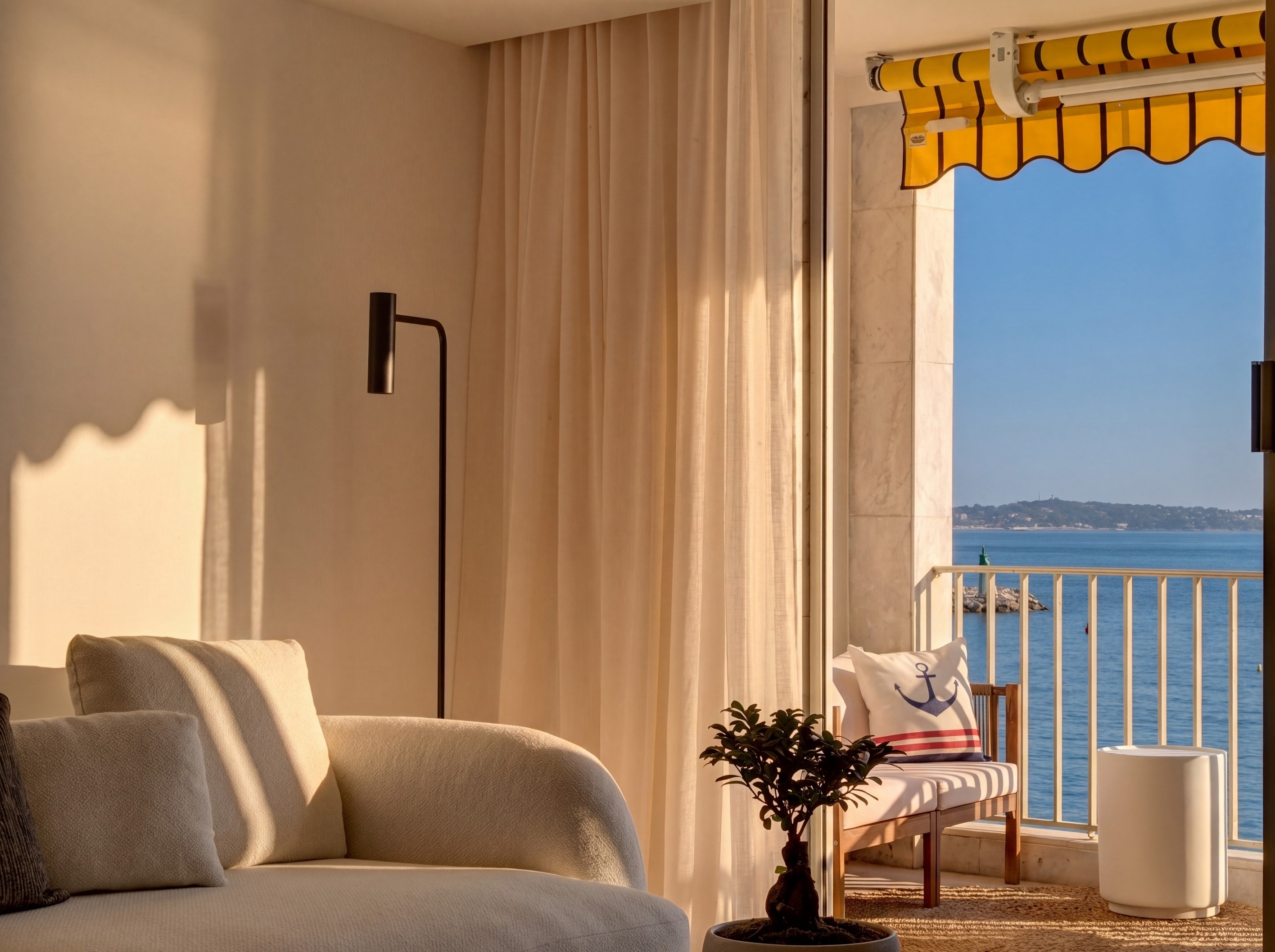  Cannes Palm Beach seafront apartment 2 bedroom terrace panoramic sea view beach… - 物件實景