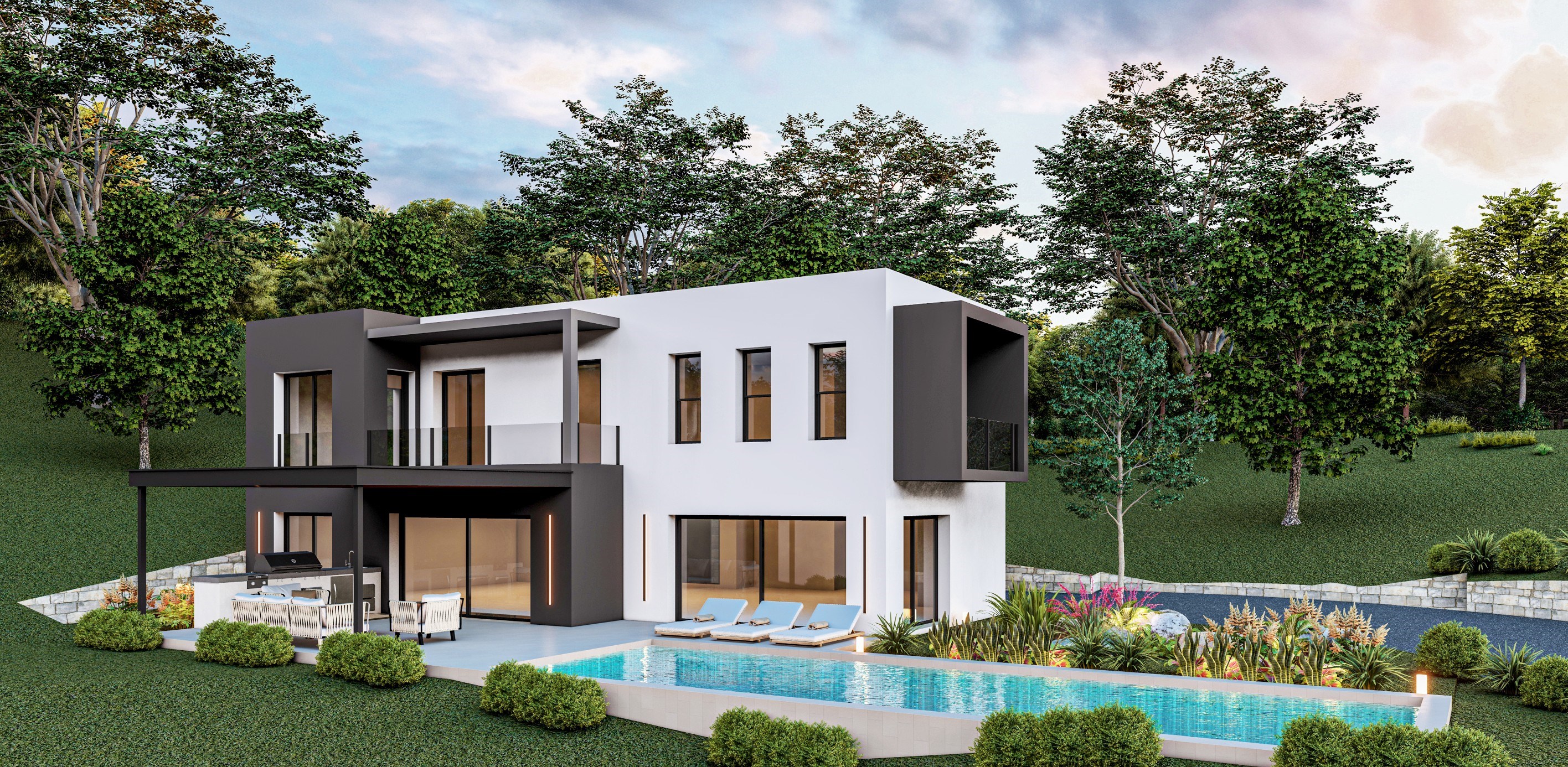  Contemporary villa in Grasse with pool, near Valbonne, French Riviera - 物件實景