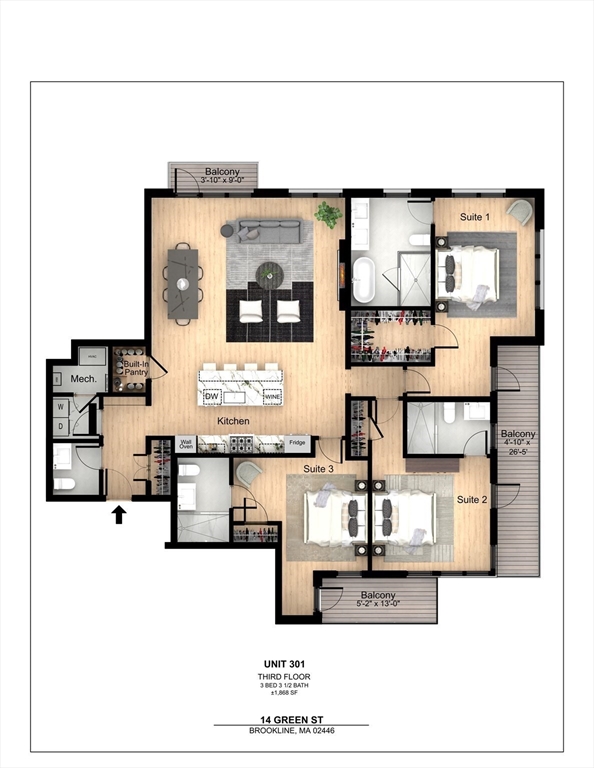 Brookline, Massachusetts, 02446, United States, 3 Bedrooms Bedrooms, ,4 BathroomsBathrooms,Residential,For Sale,1915733