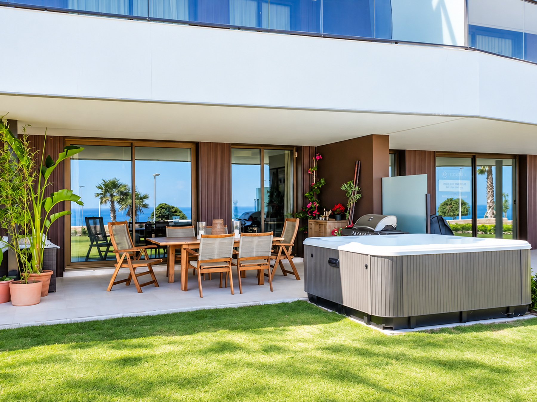  Contemporary ground-floor apartment with generous garden and sea views - 物件實景