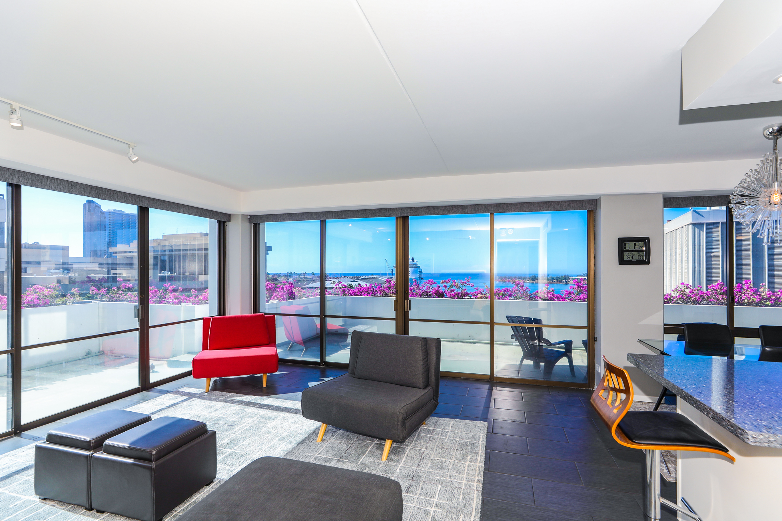 Harbor Square, City, Mountain, Ocean, Sunset views 