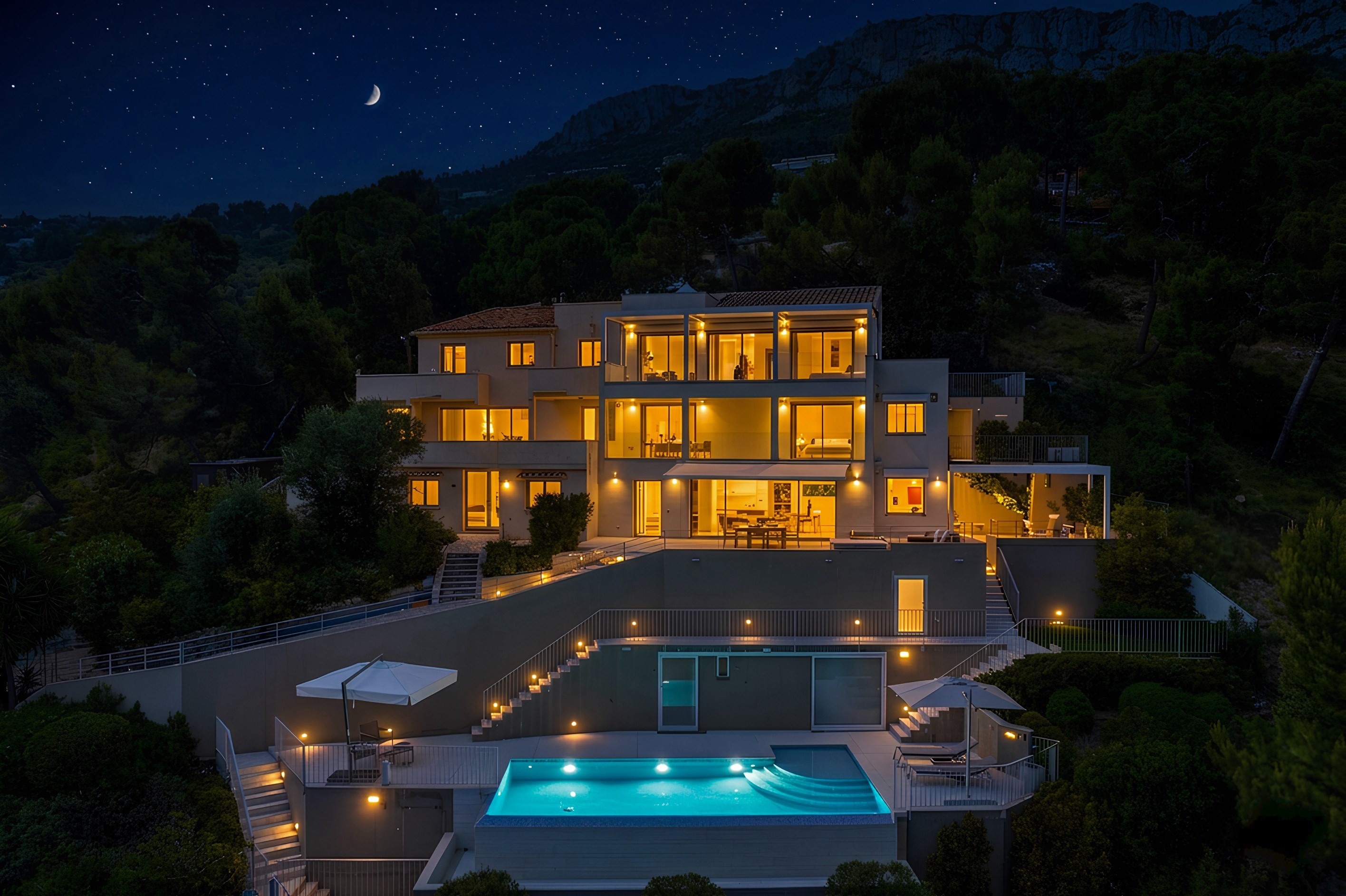  Property near Monaco, two villas for sale, approved 430 sqm project, pool, sea … - 物件實景