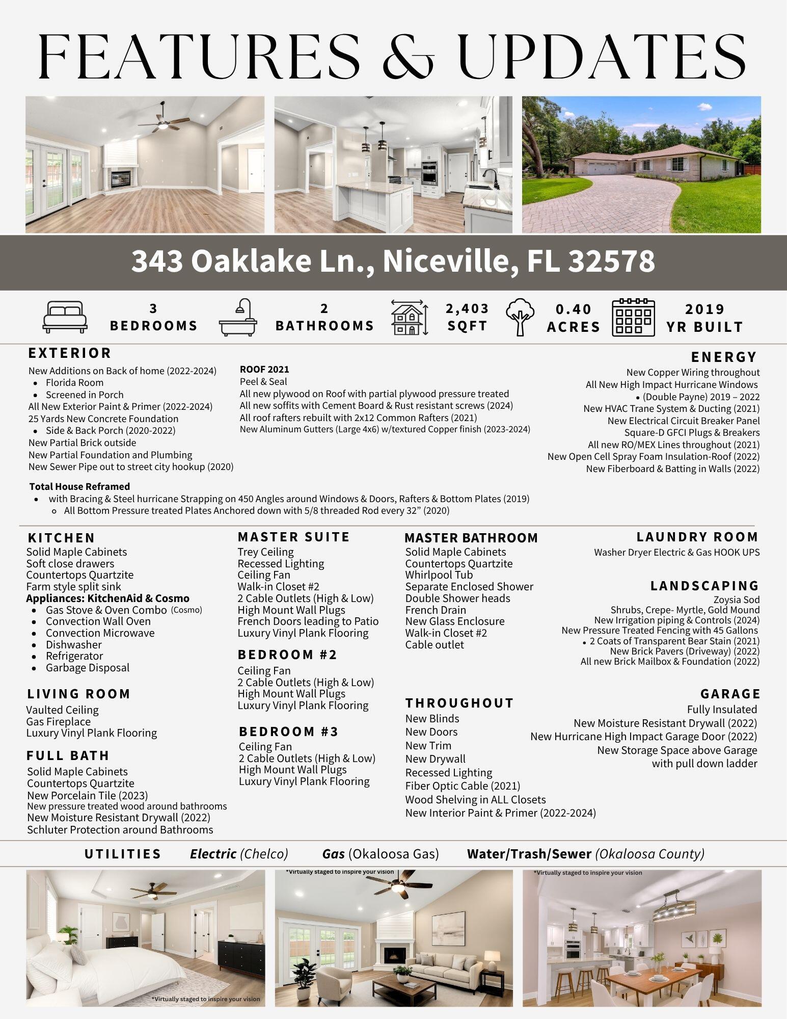 Niceville, Florida, 32578, United States, 3 Bedrooms Bedrooms, ,2 BathroomsBathrooms,Residential,For Sale,1982327