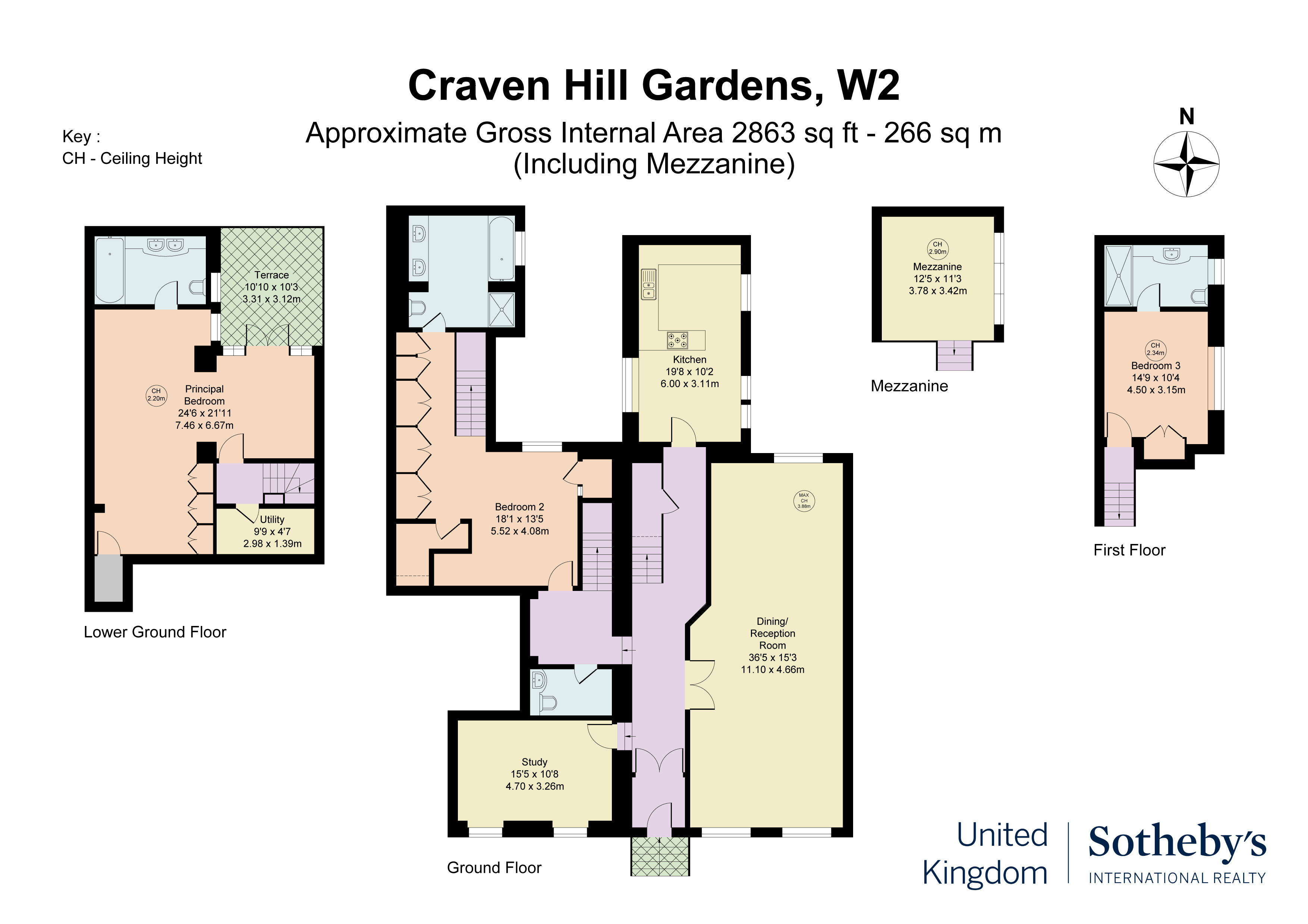 A voluminous triplex apartment on a beautiful garden square 