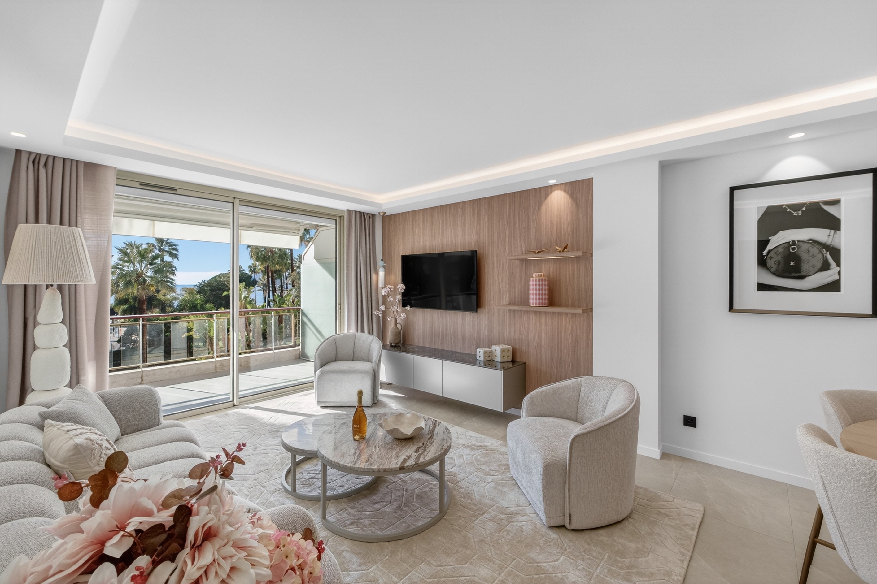  3-room apartment for sale Cannes Croisette, terrace, garage, luxury residence - 物件實景