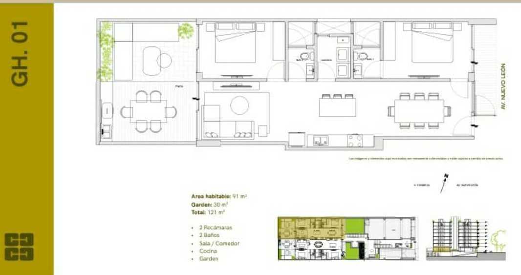 Nuevo Le?n, Cuauhtémoc, Ciudad de México, 06170, Mexico, 2 Bedrooms Bedrooms, ,2 BathroomsBathrooms,Residential,For Sale,Nuevo Le?n,1444053