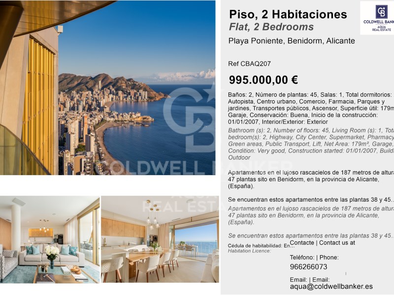 Benidorm, Comunidad Valenciana, ES, 2 Bedrooms Bedrooms, ,2 BathroomsBathrooms,Residential,For Sale,1883688