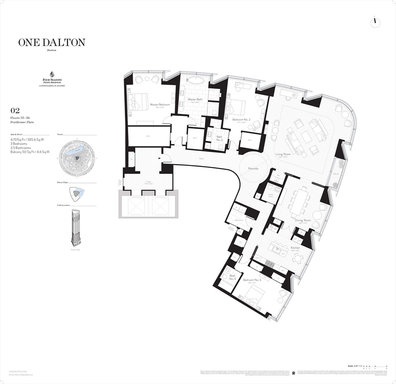 1 Dalton Unit 5602, Boston, Massachusetts, 02115, United States, 3 Bedrooms Bedrooms, ,4 BathroomsBathrooms,Residential,For Sale,1 Dalton Unit 5602,1610884