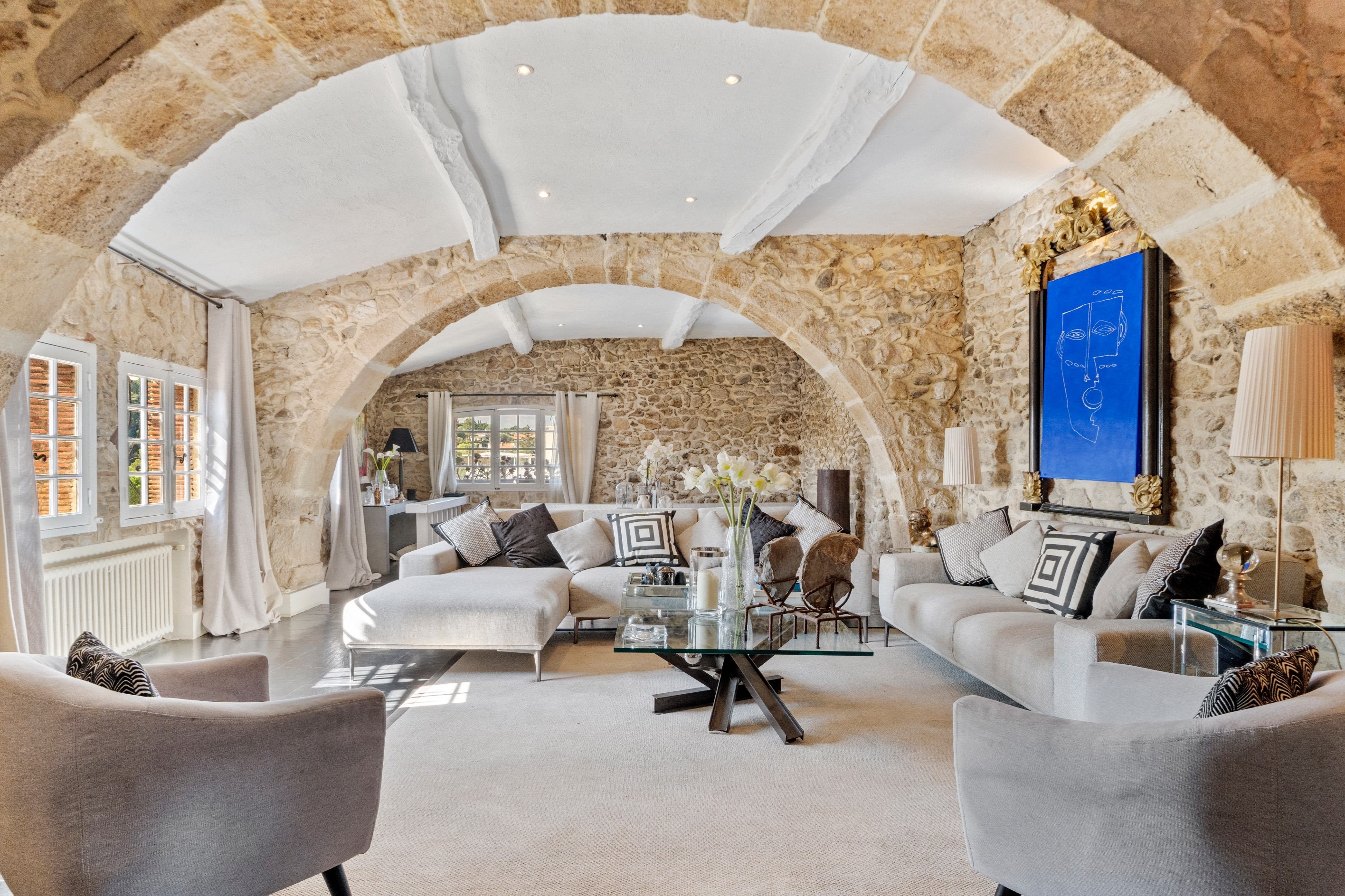  Exceptional stone bastide in Biot with pool and sea views - 物件實景