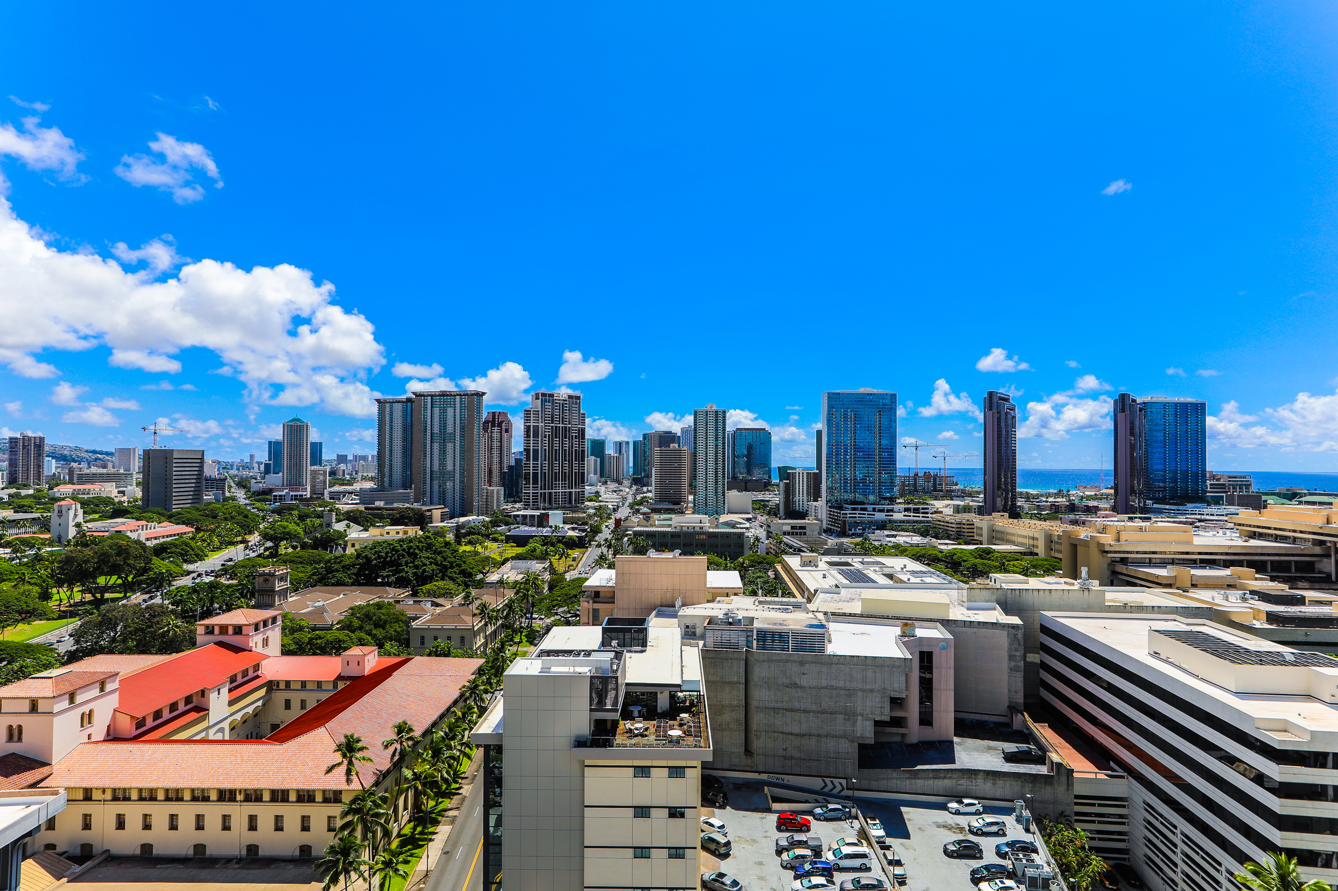 Harbor Square, Downtown, City, Mountain, Ocean, Sunrise views 