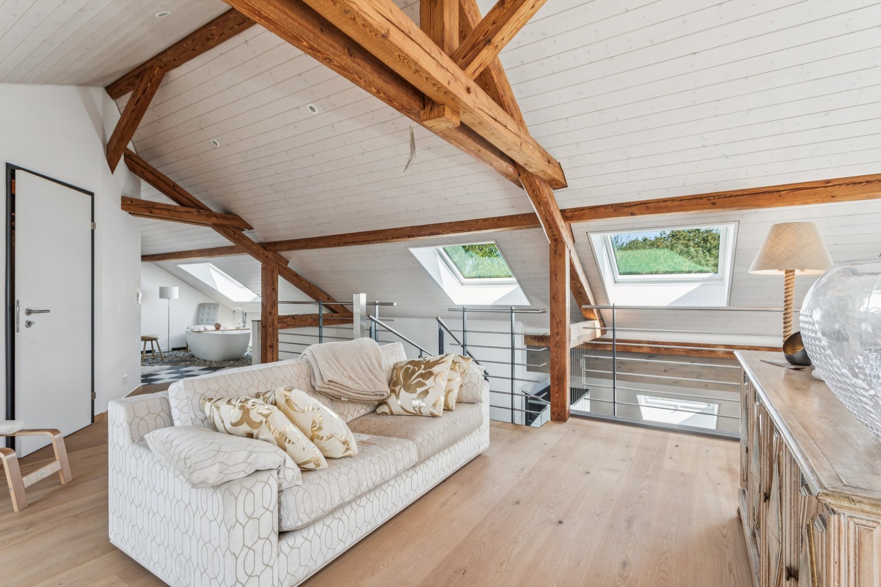  Architectural elegance in the heart of a renovated farmhouse, just a stone