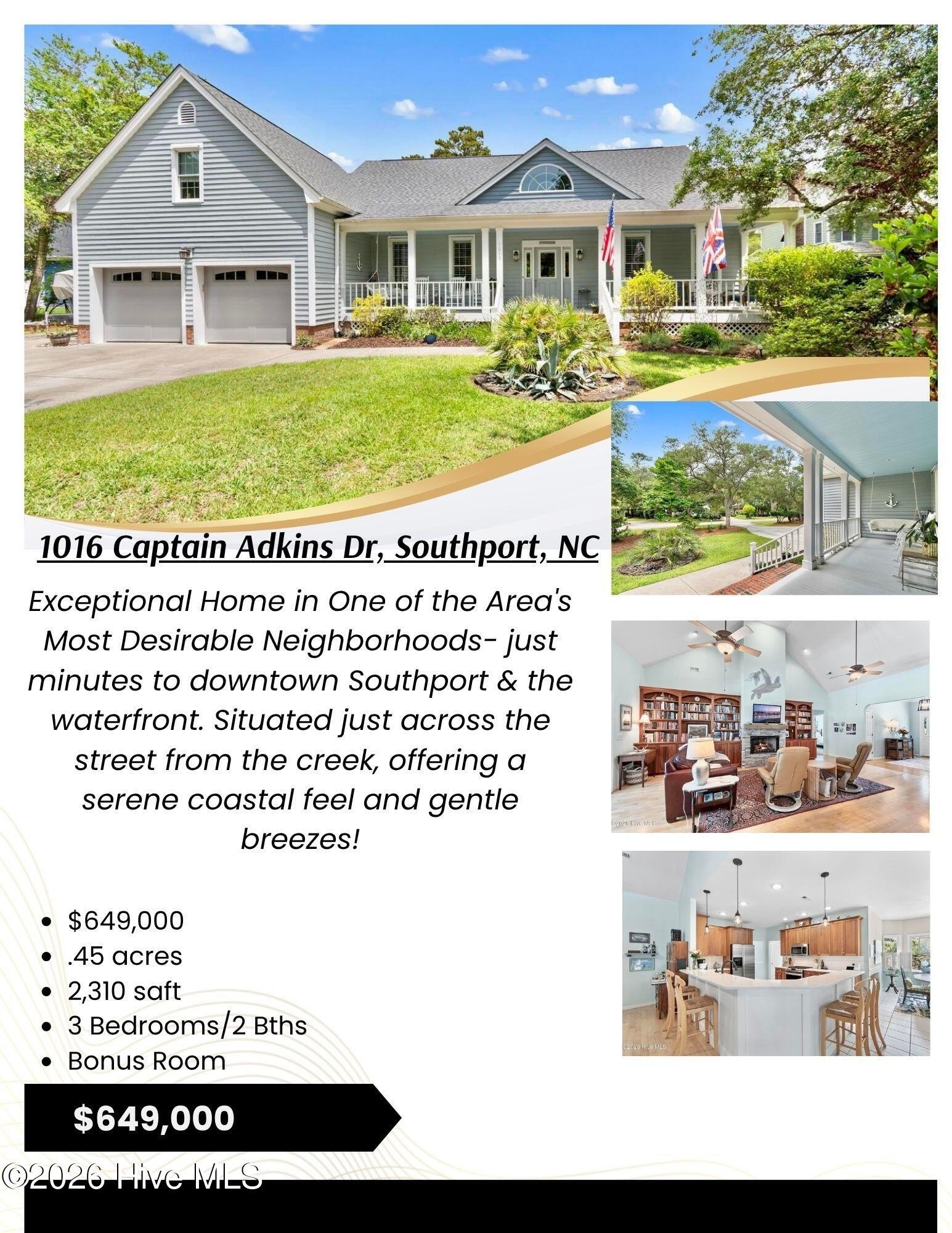 Southport, North Carolina, 28461, United States, 3 Bedrooms Bedrooms, ,2 BathroomsBathrooms,Residential,For Sale,2048471
