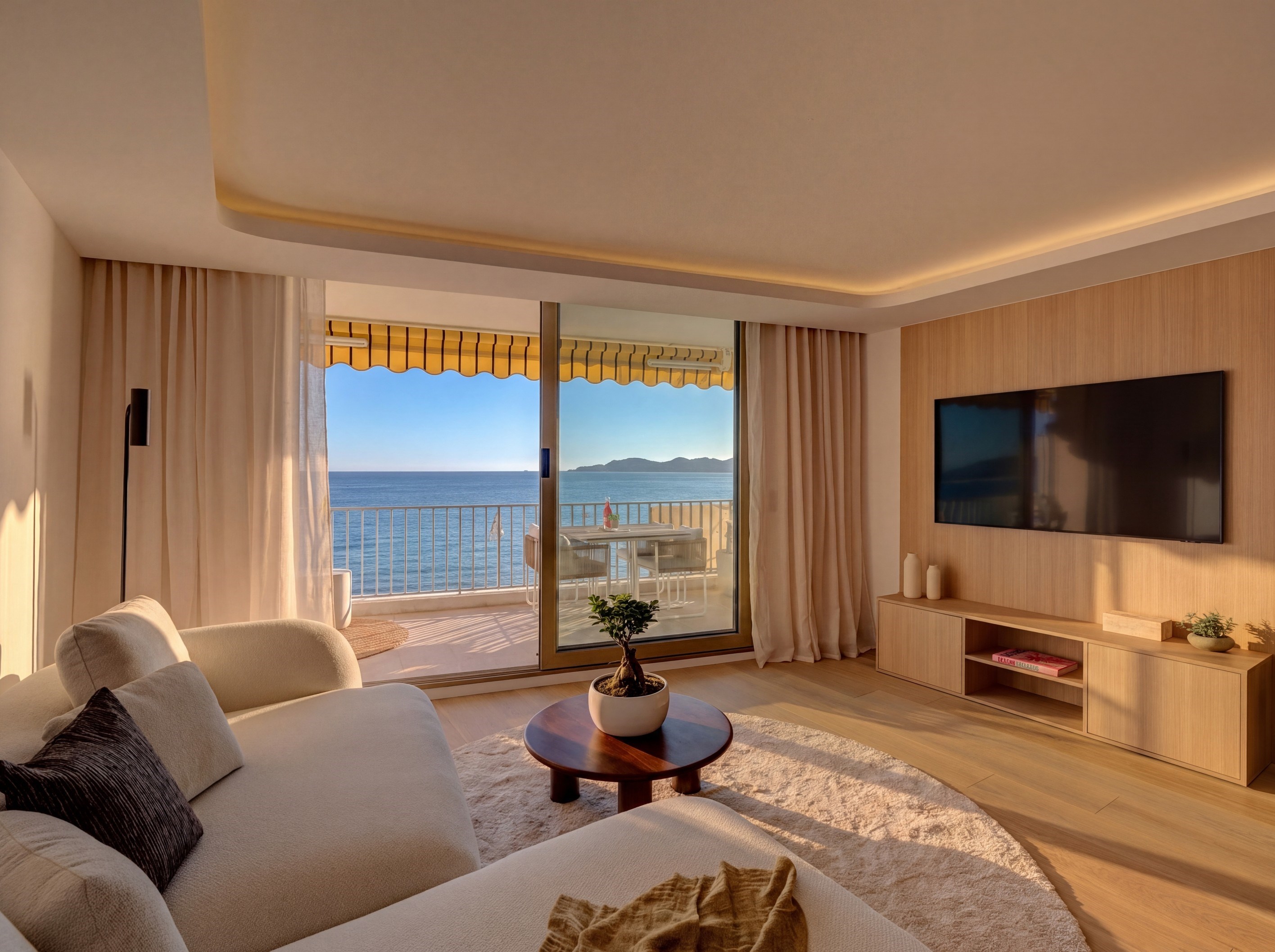  Cannes Palm Beach seafront apartment 2 bedroom terrace panoramic sea view beach… - 物件實景