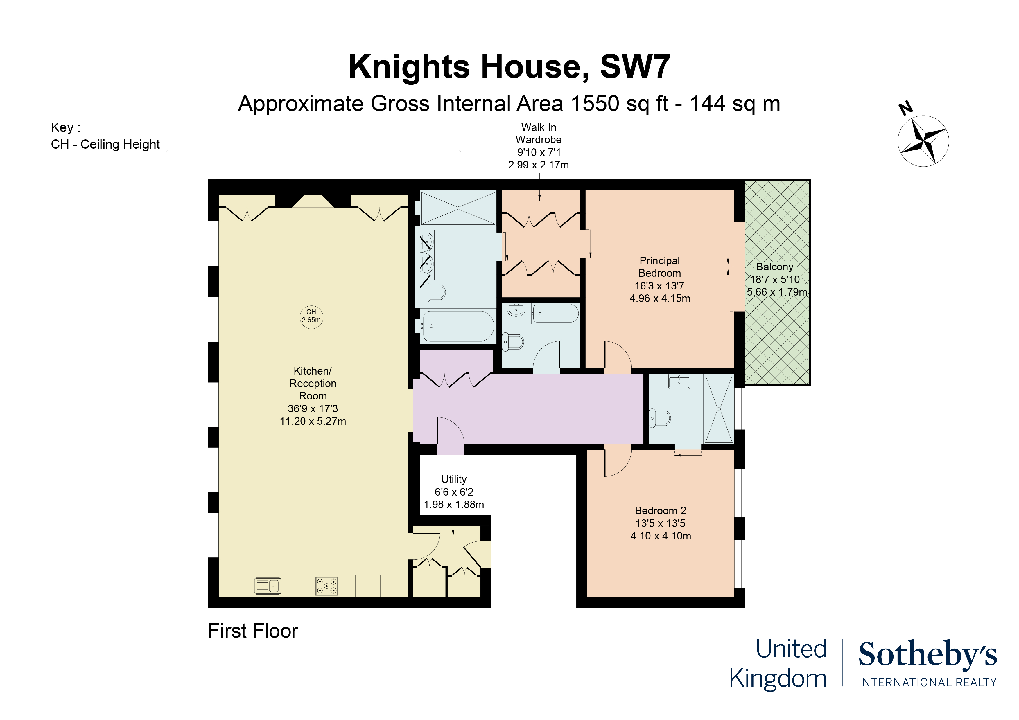 Luxury two-bedroom apartment in the heart of Knightsbridge 