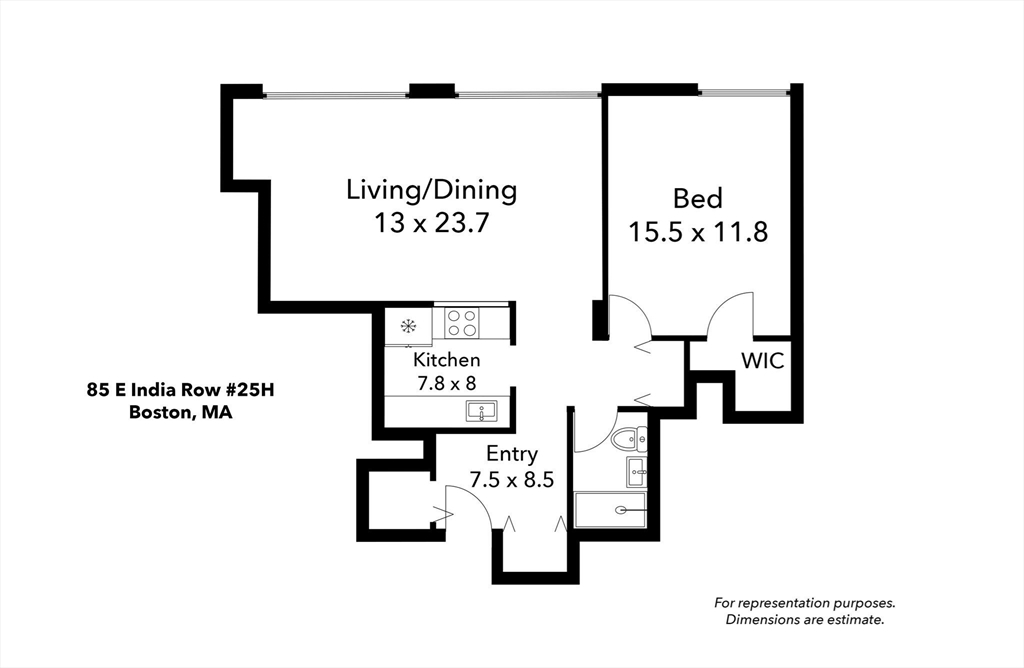 Boston, Massachusetts, 02110, United States, 1 Bedroom Bedrooms, ,1 BathroomBathrooms,Residential,For Sale,1942239