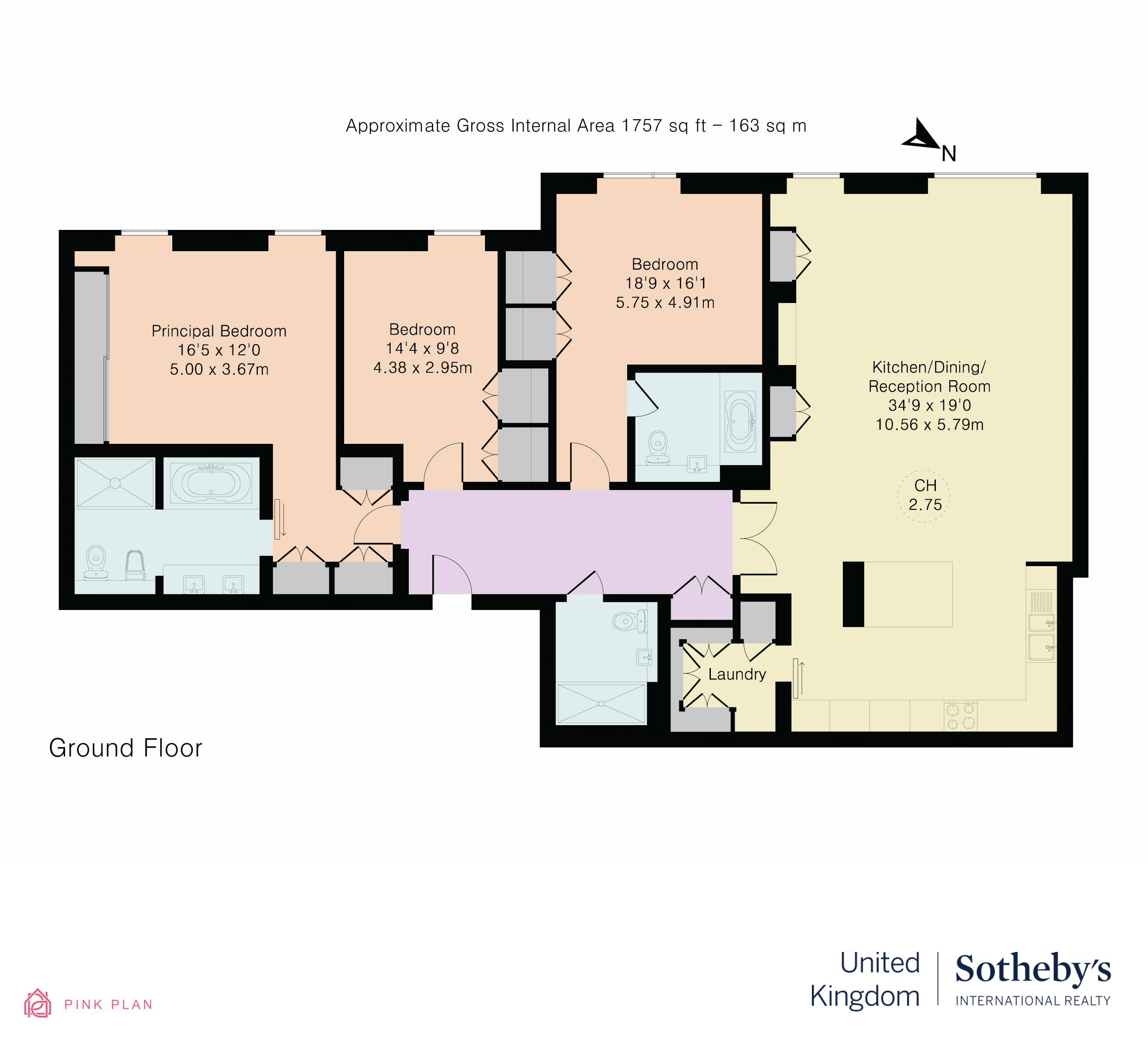 Exceptional three-bedroom apartment located in Kensington. 